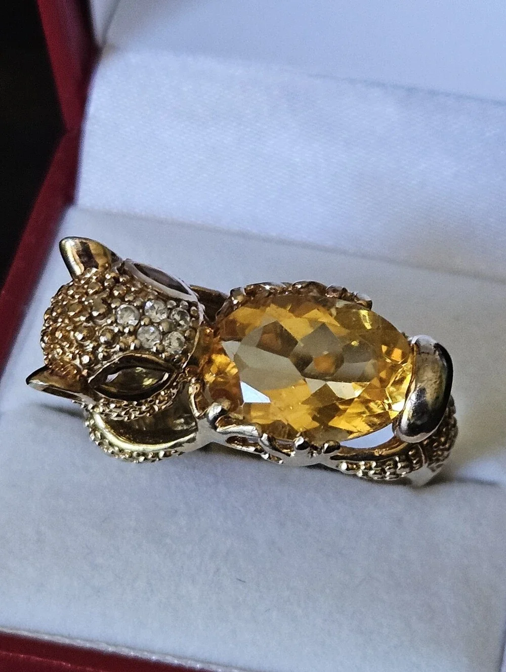 Amazing Rare Sterling Silver Gold Washed Squirrel Ring